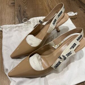 Dior J’Adior Nude Patent Slingback Heels 41.5